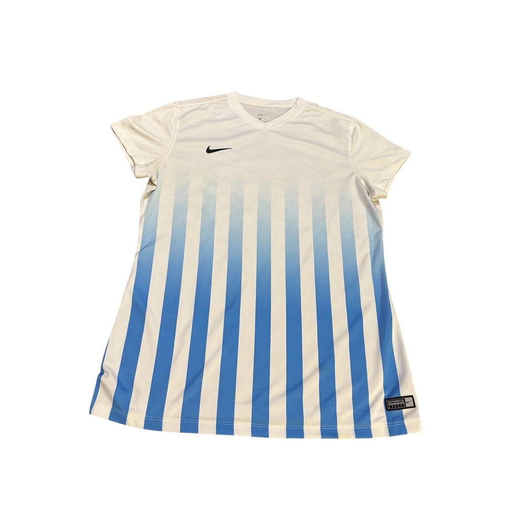 Nike Dri-FIT Authentic Soccer Jersey Blue Stripe Women's Athletic Shirt